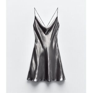 Zara Metallic Slip Dress